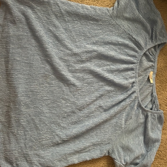 Light Blue Off Shoulder Blouse - Picture 1 of 2